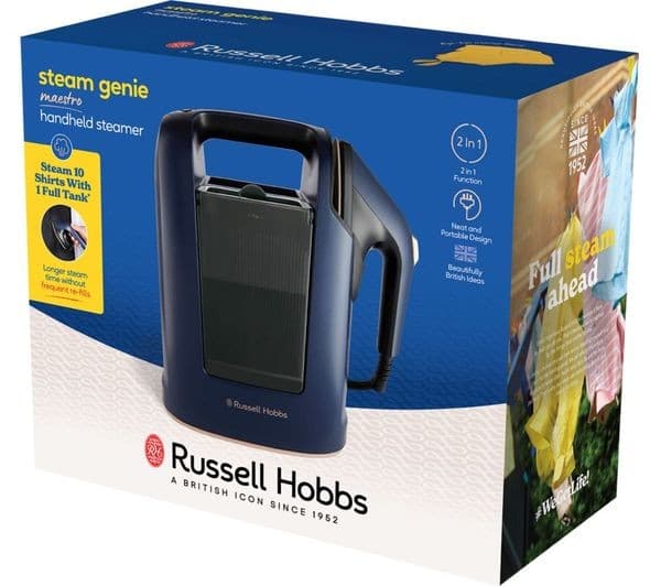 RUSSELL HOBBS Steam Genie 2in1 Maestro Clothes Steamer - Midnight Blue - Image 9