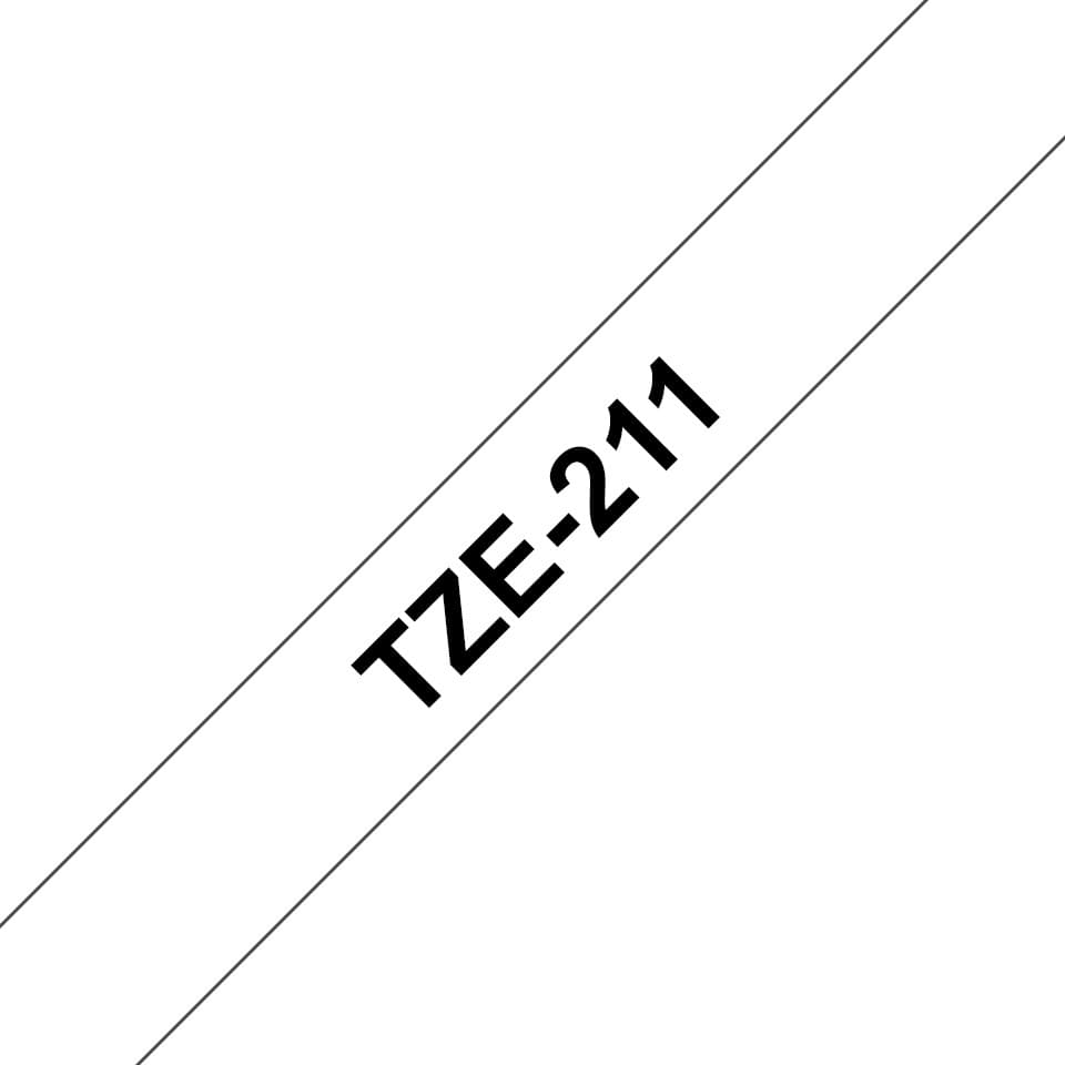 Brother TZe P-touch Laminated Labelling Tape Cassette 6mm x 8m - Black on White