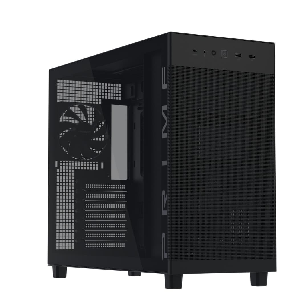 ASUS Prime AP303 Tempered Glass Mid-Tower PC Case - Black - Image 1