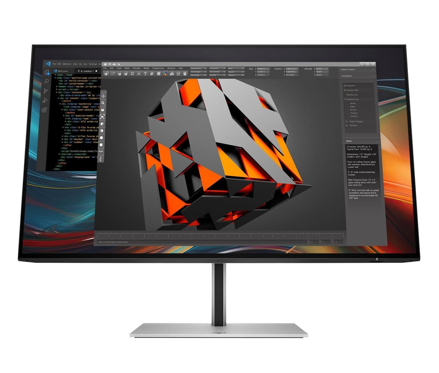 HP Series 7 Pro 724pf 23.8-inch Full HD Monitor - Black/Silver