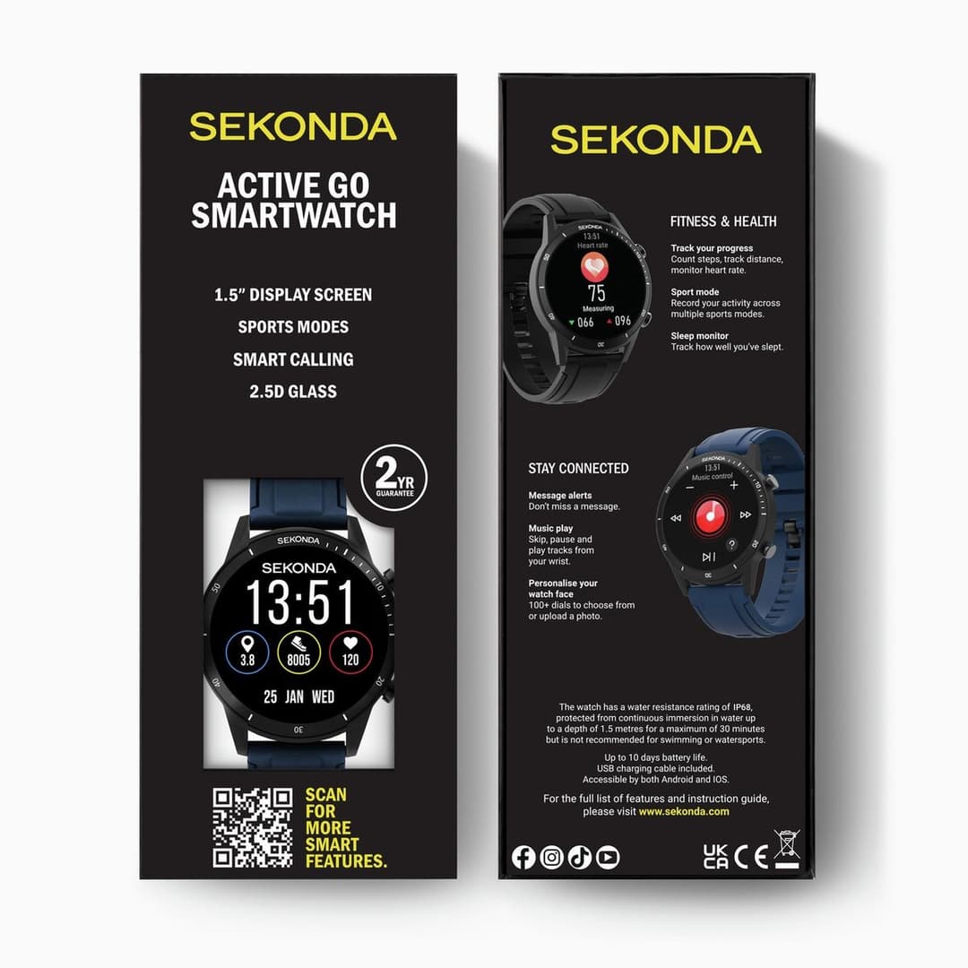 Sekonda Active Go Blue Silicone Strap Smart Watch - Image 3