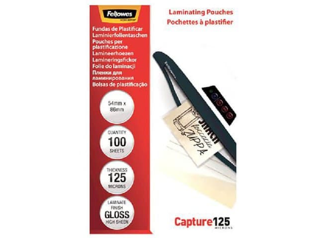 Glossy 125 Micron Card Laminating Pouch - 54x86mm - Image 2