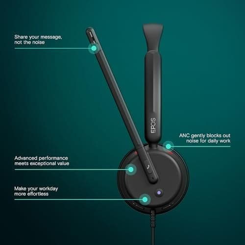 EPOS IMPACT 400 – On-Ear Wired Headset with Hybrid ANC and USB-C/USB-A – Teams Certified for Clear, Professional Calls - Image 5