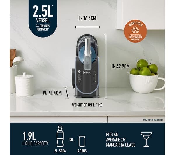 Ninja SLUSHi FS301UK Frozen Drink Maker 1.9L - Arctic Blue & Grey - Image 8