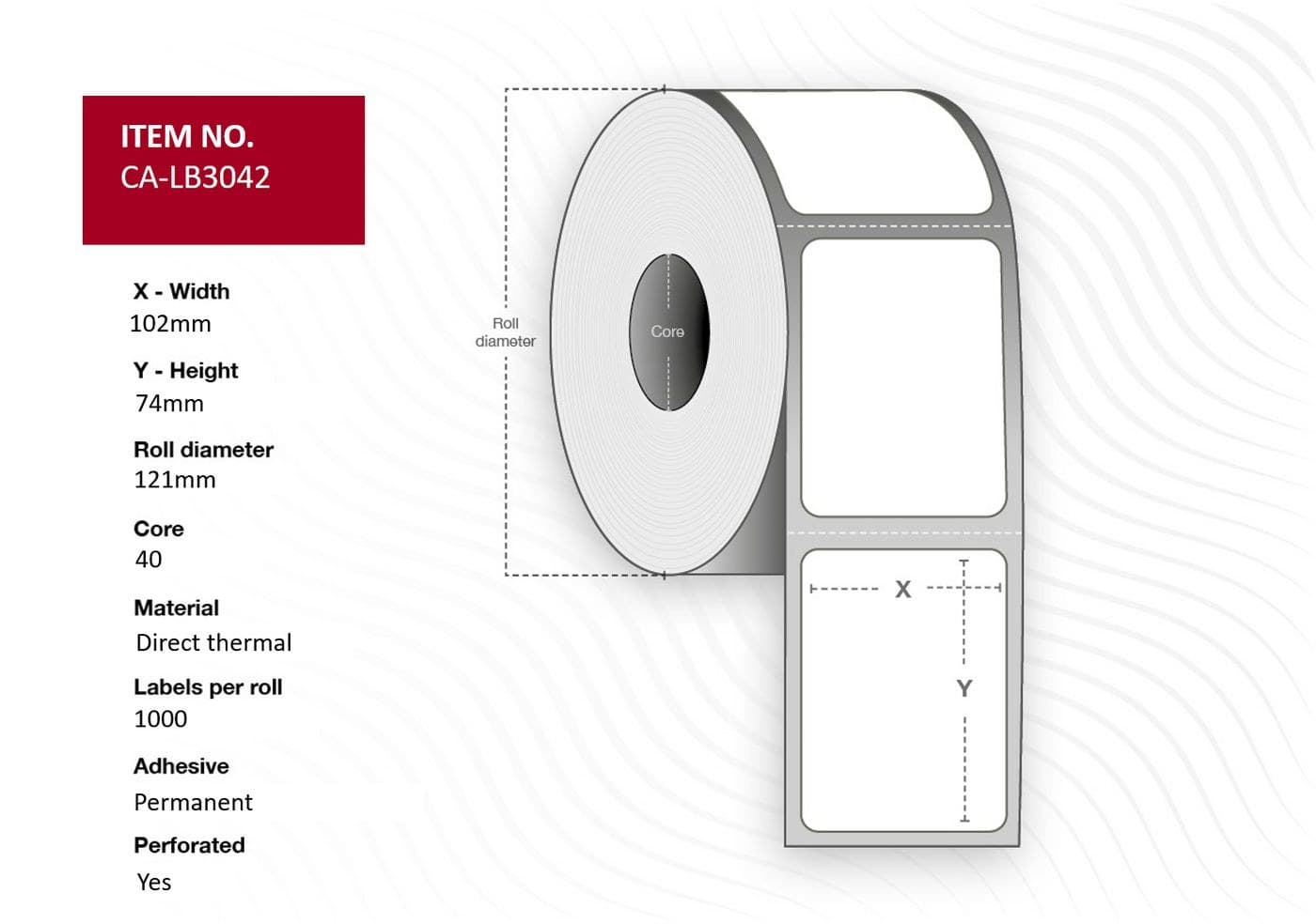 Label 102x74, Core 40,