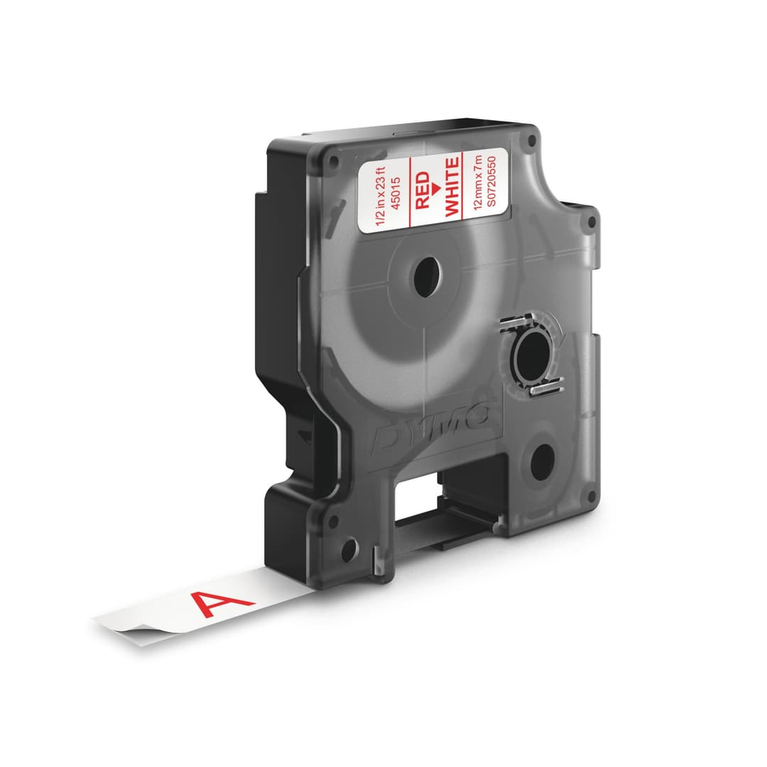 DYMO Authentic D1 Labels | Red Print on White Tape | 12 mm x 7 m | Self-Adhesive Labels for LabelManager Label Makers | Made in Europe - Image 2