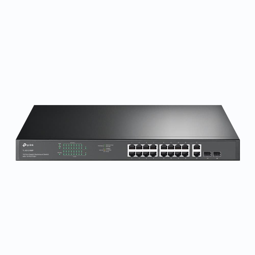 TP-Link 18-Port Gigabit Rackmount Switch with 16 PoE+ - Image 1
