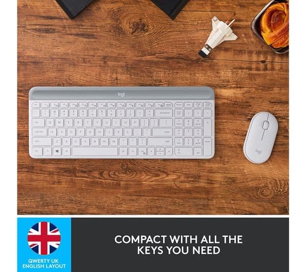 Logitech MK470 Wireless Keyboard Mouse Set White - Image 2