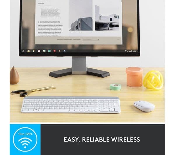 Logitech MK470 Wireless Keyboard Mouse Set White - Image 4