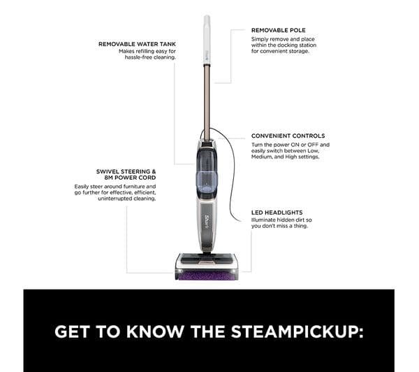 SHARK SteamPickup SD200UK 3-in-1 Steam Mop - White - Image 10