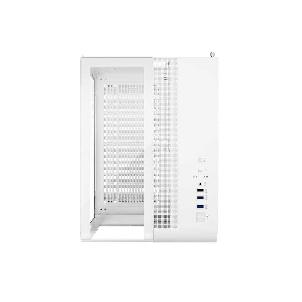 1st Player RT5 WH Tempared Glass Micro Tower Gaming PC Case - White - Image 1