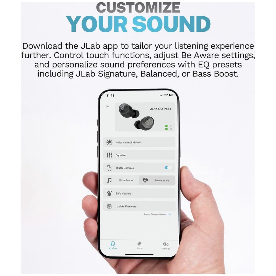 JLab GO Air POP True Wireless Earbuds - White - Image 3