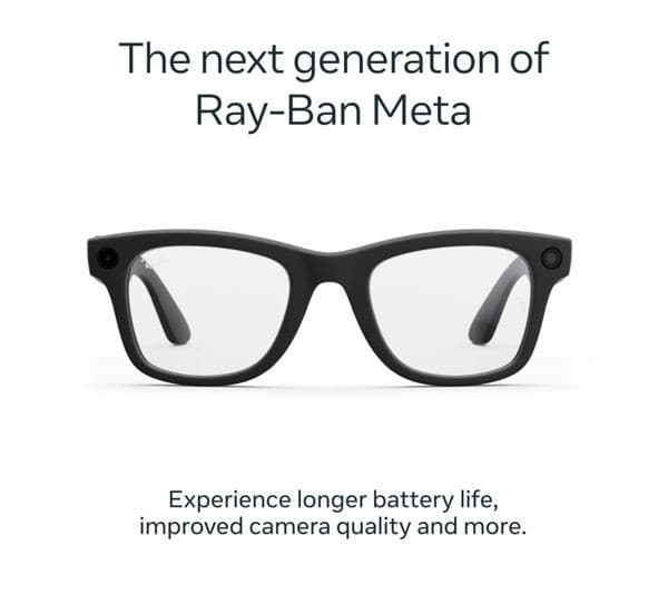Ray-Ban Meta Wayfarer (Gen 2) Smart Glasses - Matte Black, Clear Lenses - Standard - Image 2