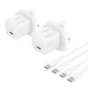 Belkin 25W USB-C Wall Charger & 1m USB-C Cable - Twin Pack thumbnail 1