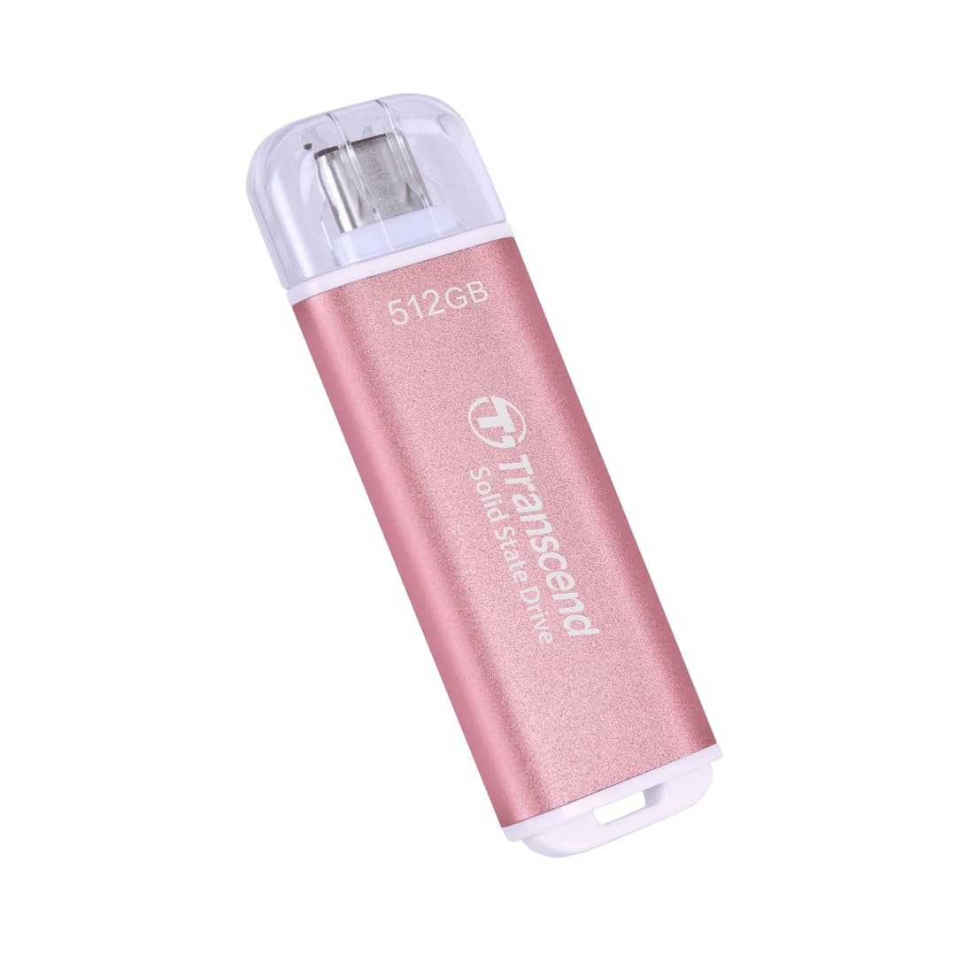 512GB Transcend ESD300 Portable SSD USB Type-C Pink - Image 1