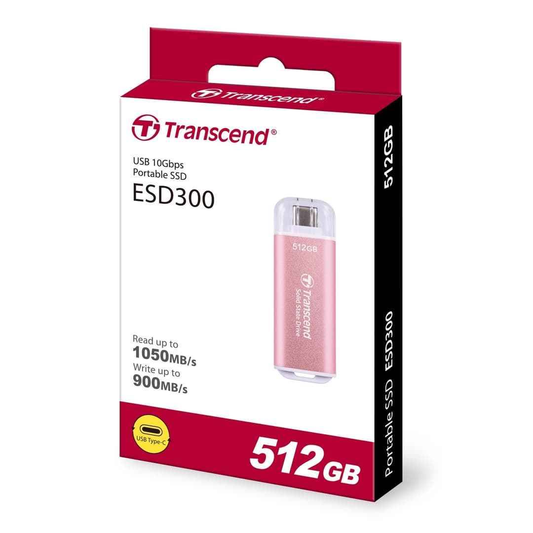 512GB Transcend ESD300 Portable SSD USB Type-C Pink - Image 5