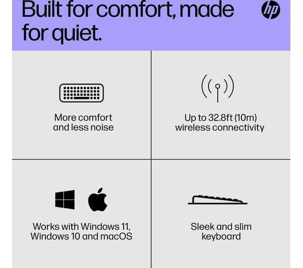 HP 230 Wireless Keyboard - Black - Image 3