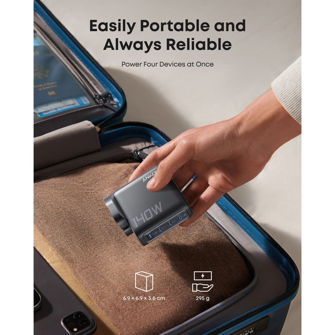 Anker 140W 4-Port USB-C & USB-A GaN Wall Charger - Image 7
