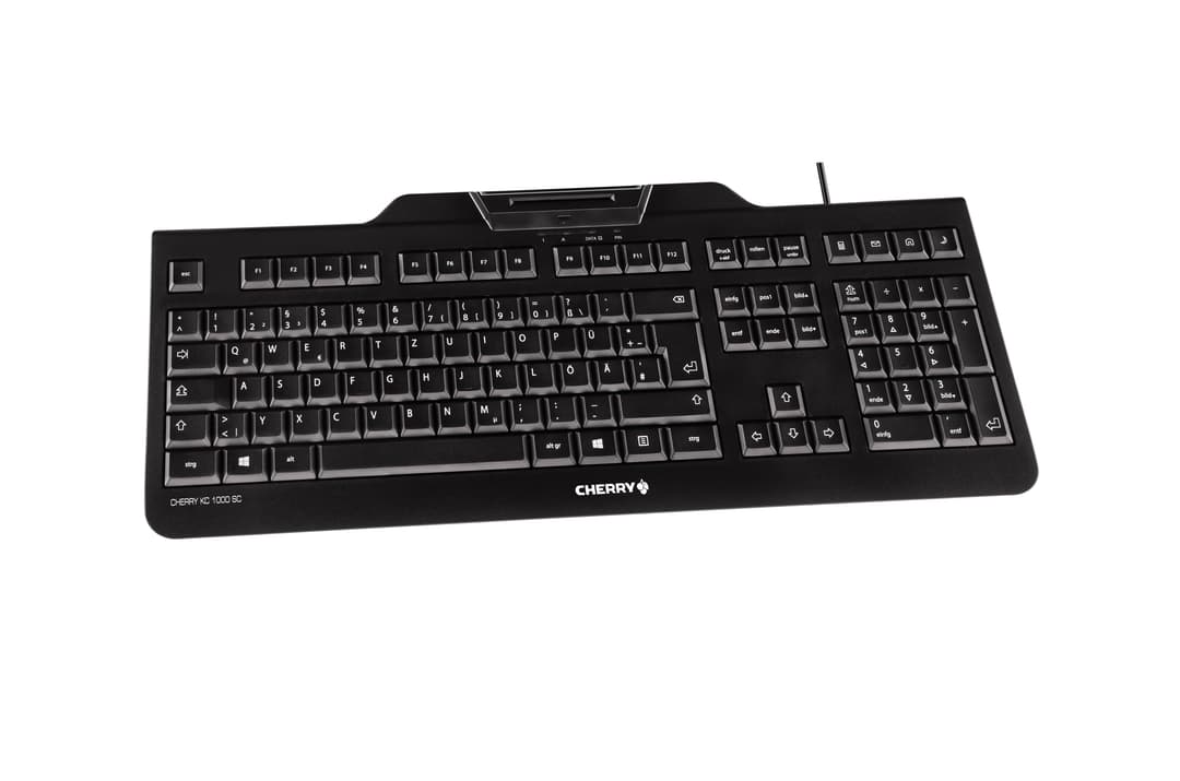 CHERRY KC 1000 SC Corded Smartcard Keyboard, Black, USB (QWERTY - UK) - Image 3