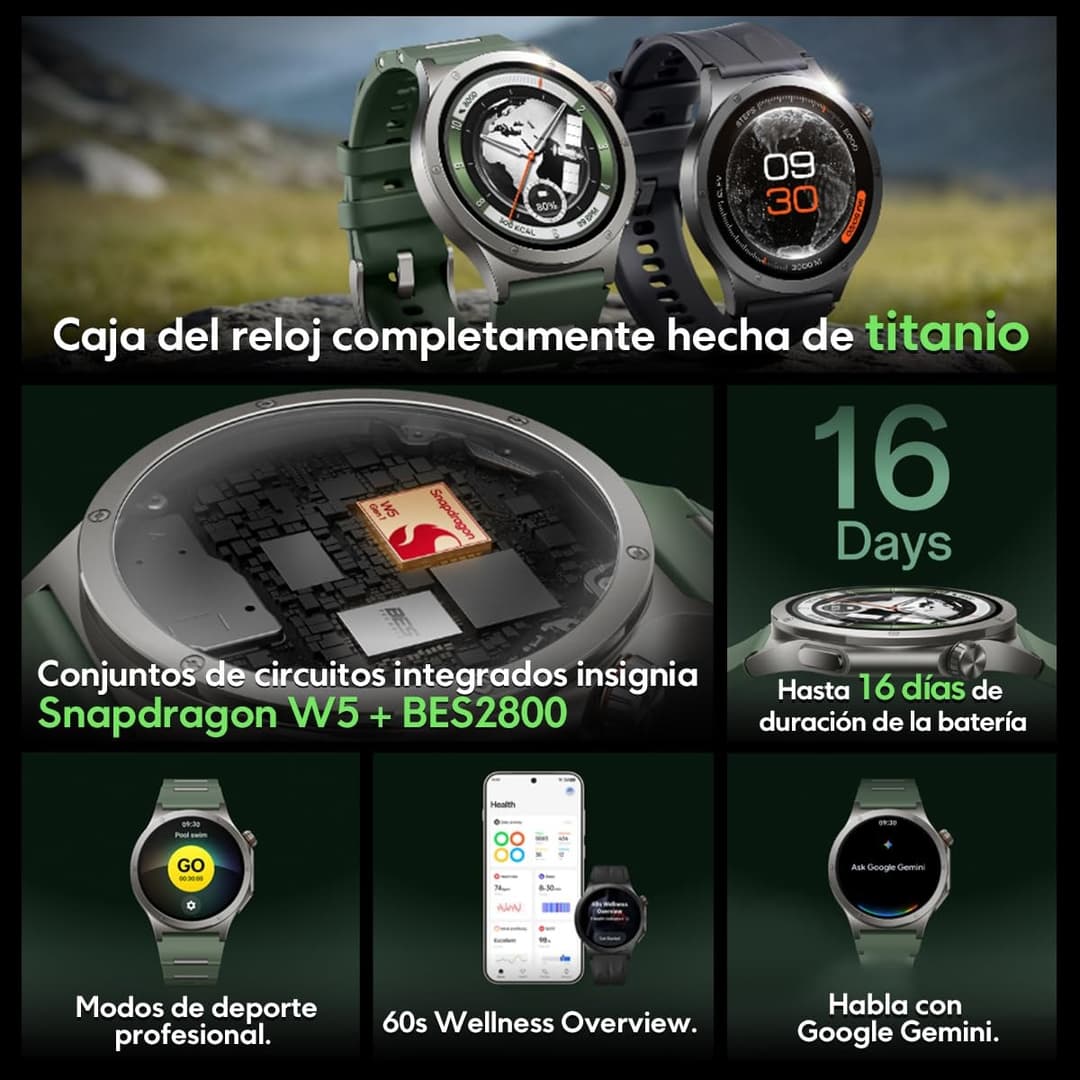 OnePlus Watch 4 Smartwatch 47 mm 32GB ROM 2GB RAM Bluetooth NFC GPS - Black - Image 2