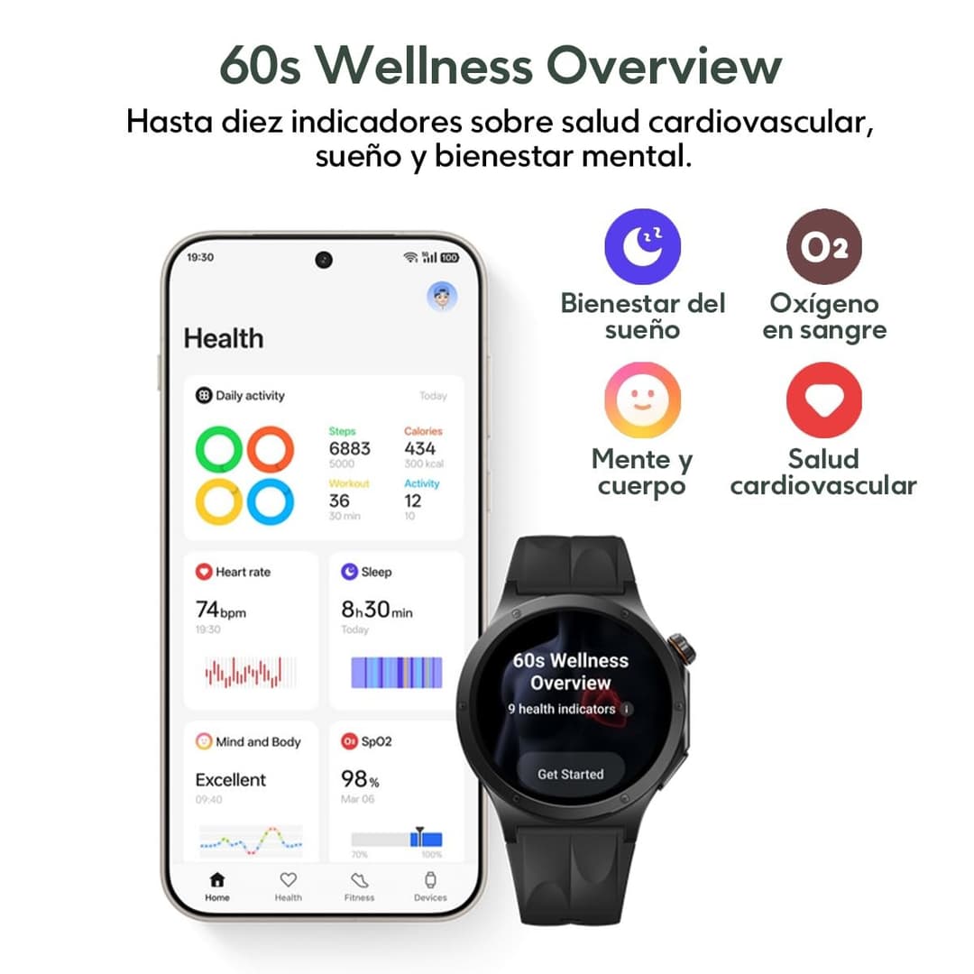 OnePlus Watch 4 Smartwatch 47 mm 32GB ROM 2GB RAM Bluetooth NFC GPS - Black - Image 6