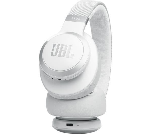 JBL Live 770NC Wireless Over-Ear Noise Cancelling Headphones - White - Image 9