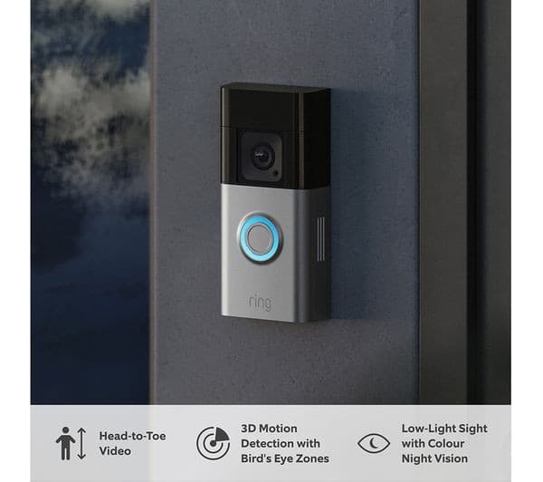 RING Battery Video Doorbell Pro 1536p HD+ 3D Motion Detection Two-Way Talk - Satin Nickel - Image 4