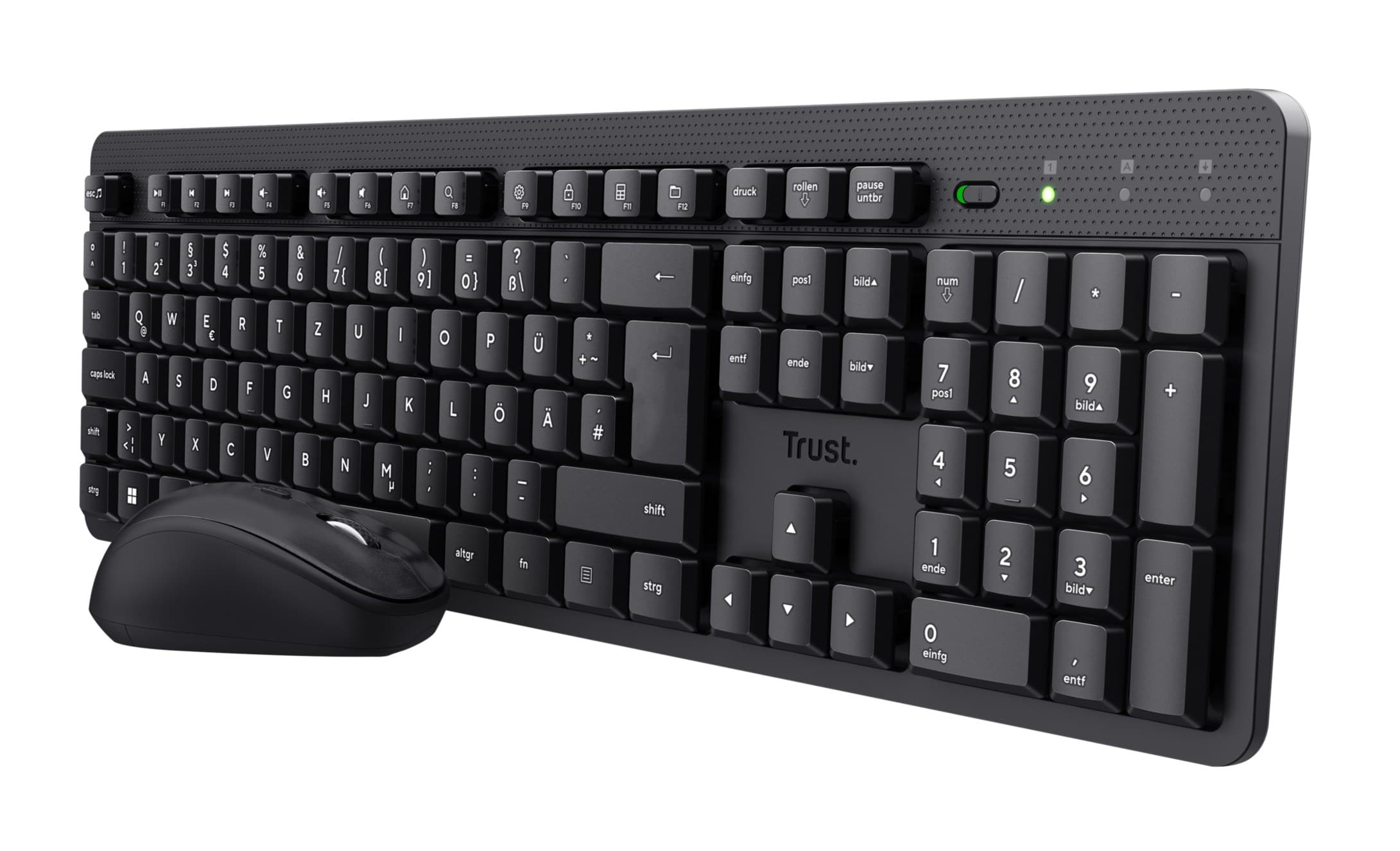 Trust TKM-360 Silent Wireless Keyboard and Mouse Set - UK Layout, Black