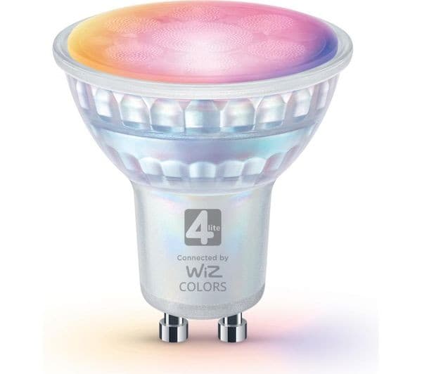 4LITE 4L1/8052 Wiz Connected Smart LED Bulb - GU10, Silver, Pack of 4 - Image 3