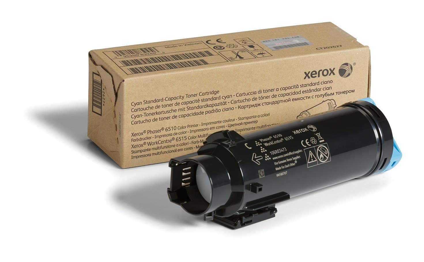 Xerox Phaser 6510 / WorkCentre 6515 Standard Capacity Toner Cartridge (1,000 Pages) - Cyan (106R03473)