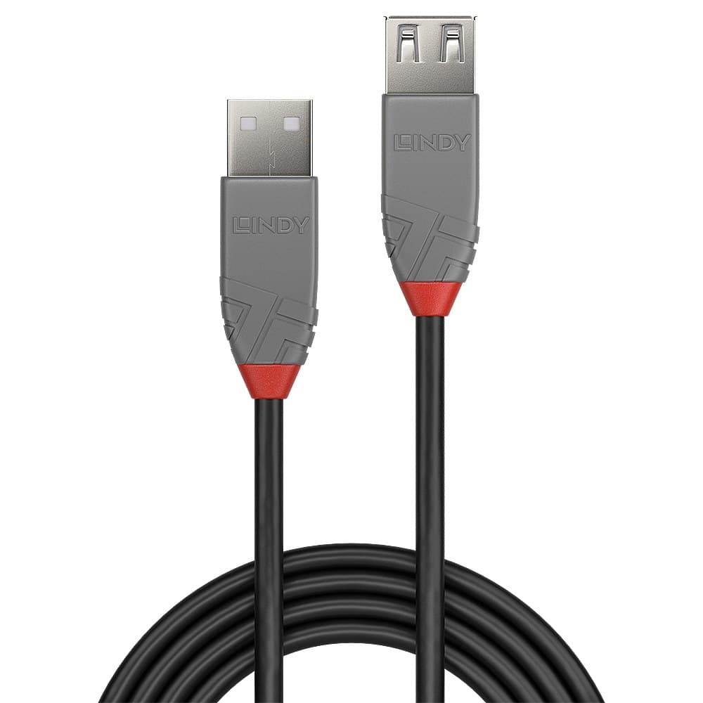 Lindy 1m USB 2.0 Type A Extension Cable, Anthra Line - Image 2