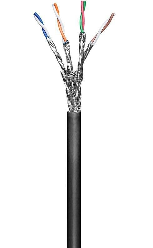 S/FTP CAT6 Outdoor 100m, Black - Image 1