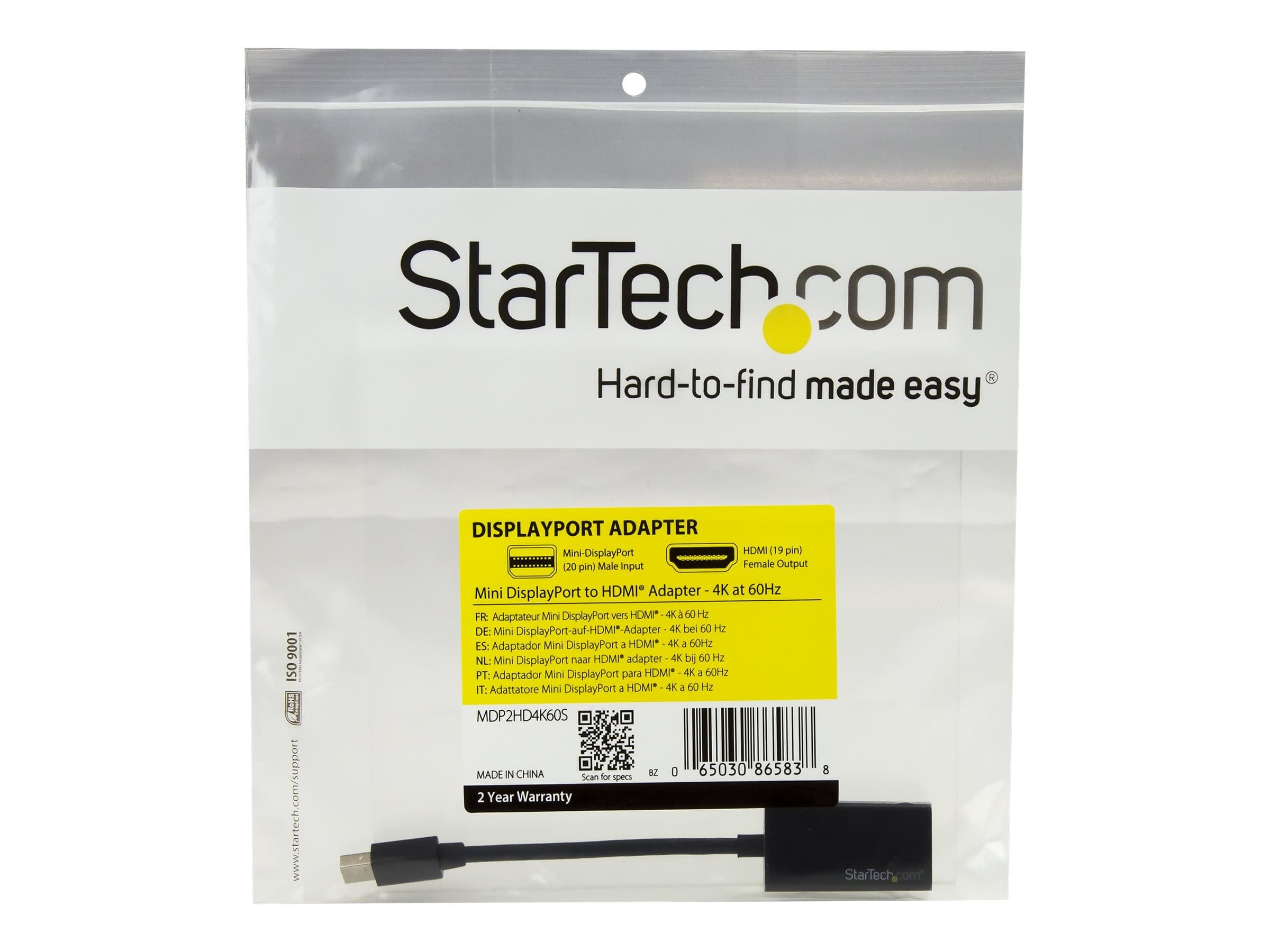 StarTech Mini DisplayPort to HDMI 4K Adapter