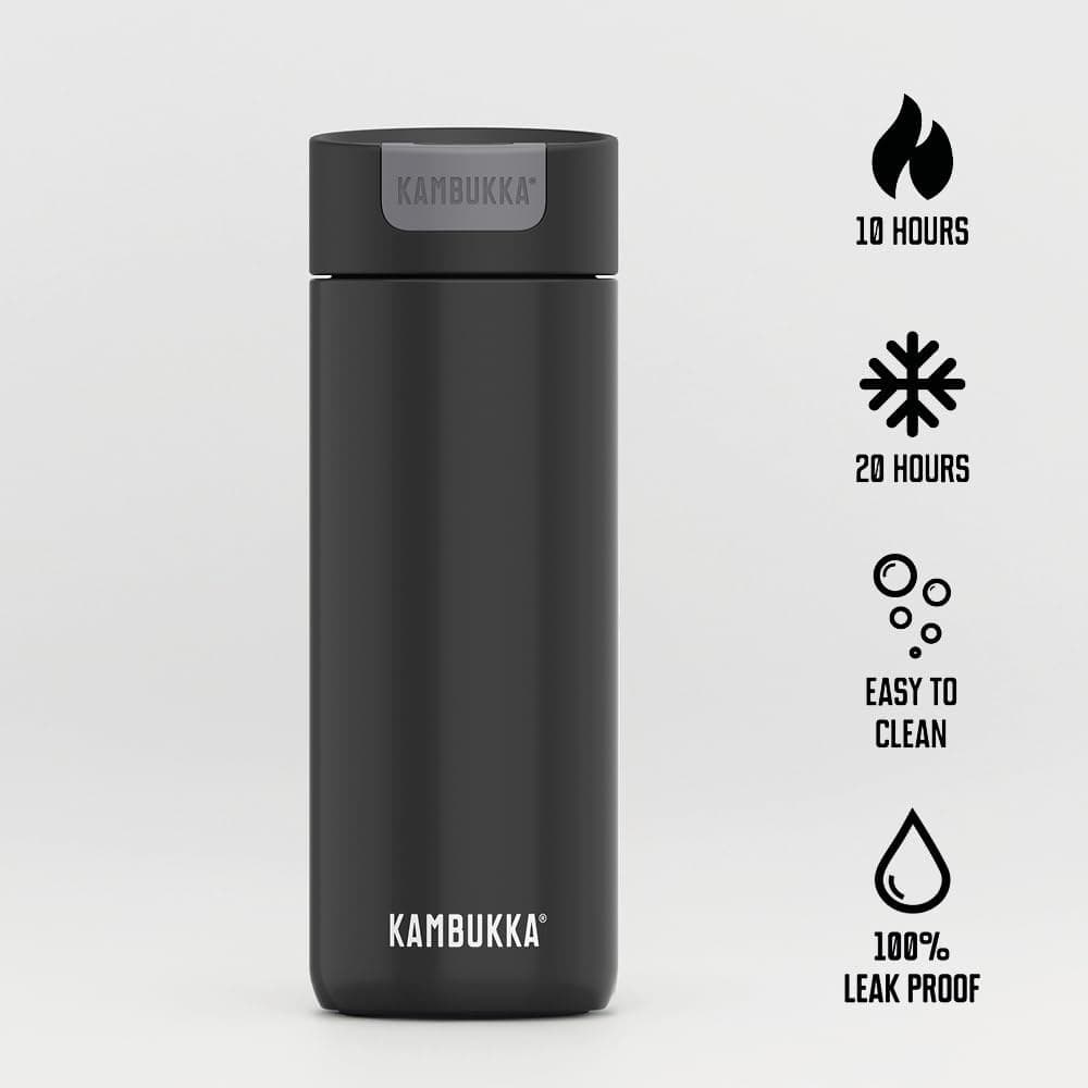 Kambukka Olympus 300ml / 10oz Stainless Steel Travel Mug - Matte Black - Image 2
