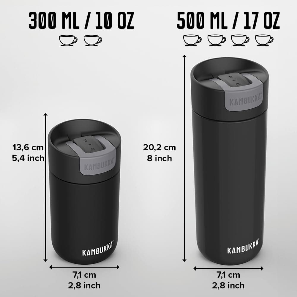 Kambukka Olympus 300ml / 10oz Stainless Steel Travel Mug - Matte Black - Image 5