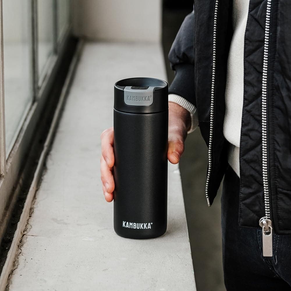 Kambukka Olympus 300ml / 10oz Stainless Steel Travel Mug - Matte Black - Image 7