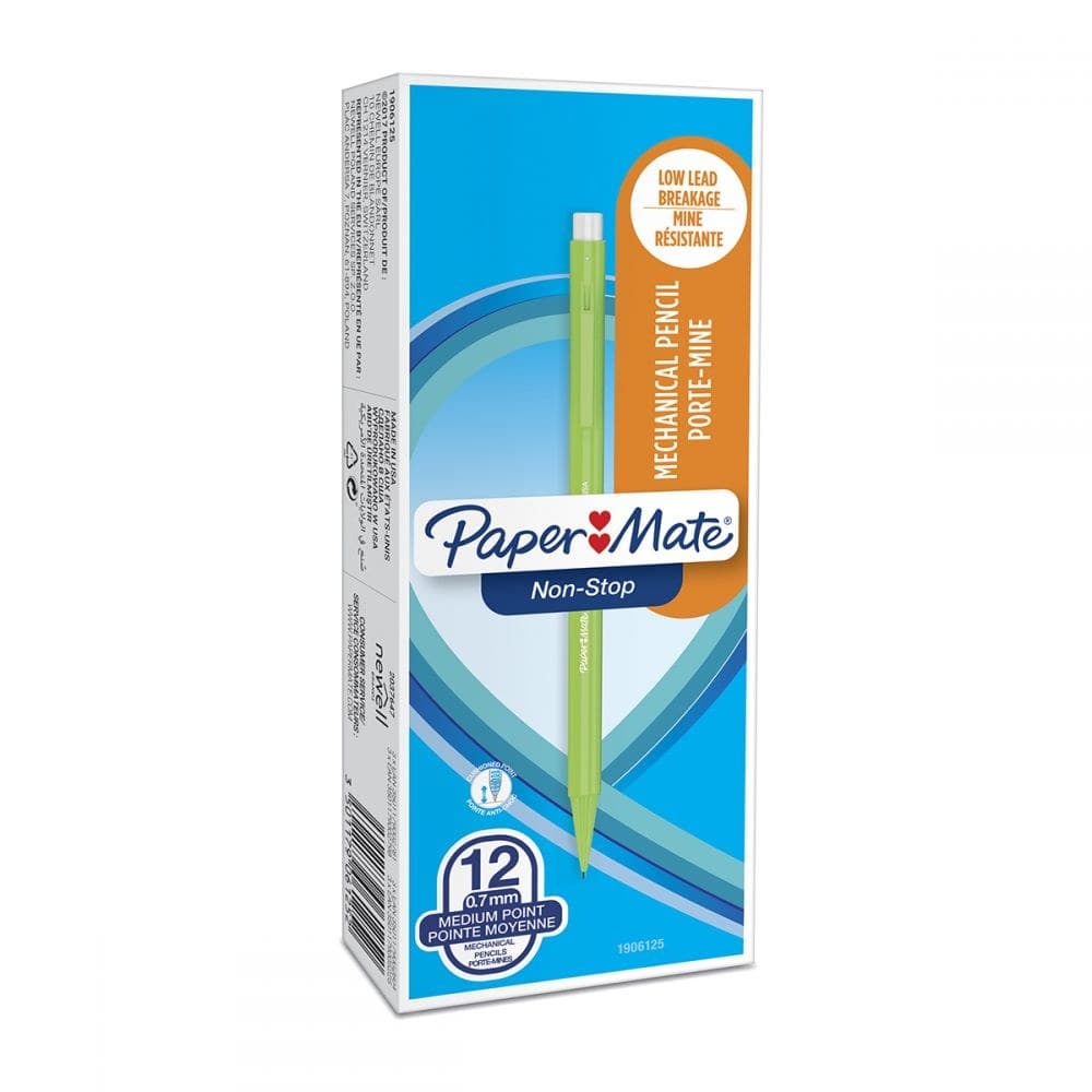 Paper Mate 1906125 Mechanical Pencil 0.7mm, HB 2 Assorted Neon Barrel Colours Box of 12