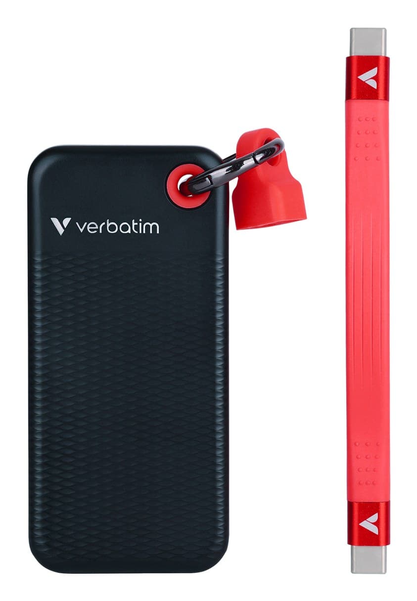 Verbatim Pocket SSD USB 3.2 Gen 2 256GB Black/Red - Image 1