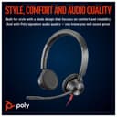 Poly Blackwire 3325 Wired USB Headset Black with 3.5mm Plug & USB-C/A Adapter - 8X221AA thumbnail 3