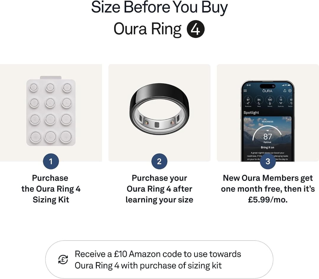 Oura Ring 4 Smart Ring Size 4 Black - Image 3