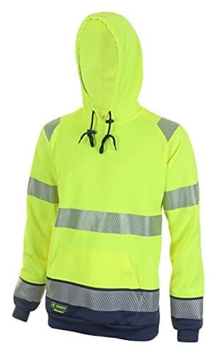 Be Seen Hi Viz Two Tone Hoodie Sweatshirt Colour=Yellow/Navy Size=4XL - Image 2