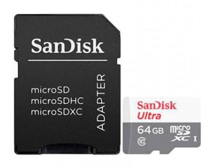 SanDisk Ultra microSDXC UHS-I Class 10 100MB/s with SD Adapter - 64GB