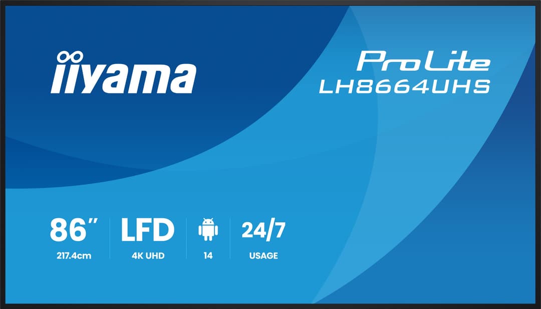 iiyama LH8664UHS-B3AG Signage Display Digital signage flat panel 2.17 m (85.6") Wi-Fi 500 cd/m² 4K Ultra HD Black Built-in processor Android 24/7 - Image 2
