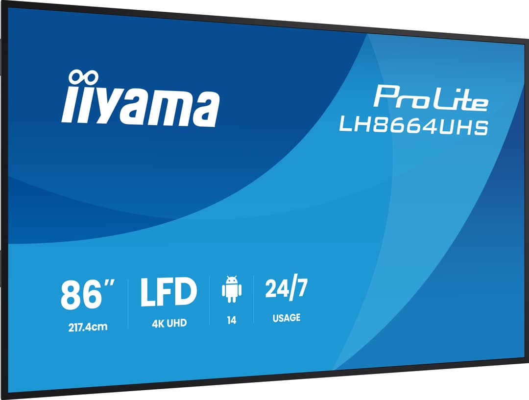 iiyama LH8664UHS-B3AG Signage Display Digital signage flat panel 2.17 m (85.6") Wi-Fi 500 cd/m² 4K Ultra HD Black Built-in processor Android 24/7 - Image 4