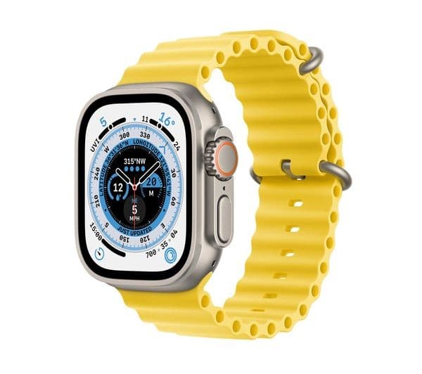 Apple Watch Ultra GPS + Cellular 49mm Titanium Case with Yellow Ocean Band - Image 1