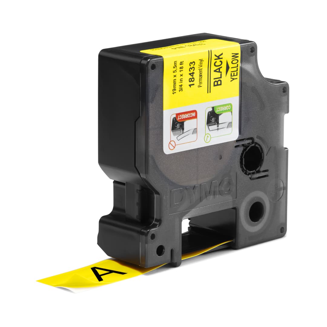 DYMO Rhino Industrial Vinyl Labels | 19 mm x 5.5 m | Black Print on Yellow | Self-Adhesive | for Rhino & LabelManager Label Makers - Image 2