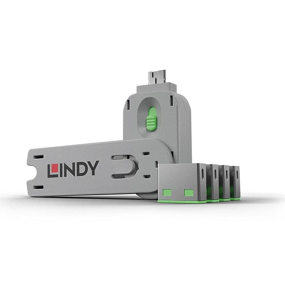 USB Port Blocker  Pack 4 Green - Image 1