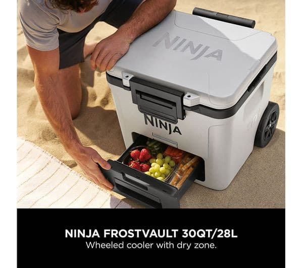 Ninja FB230UKWH FrostVault 28L Wheeled Cooler with Dry Zone - White - Image 3