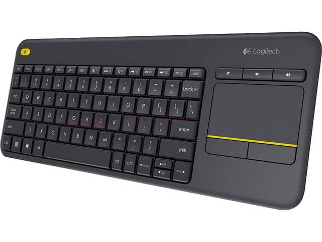 Logitech K400 Plus Wireless Touch Keyboard with Touchpad, US International QWERTY - Black - Image 1