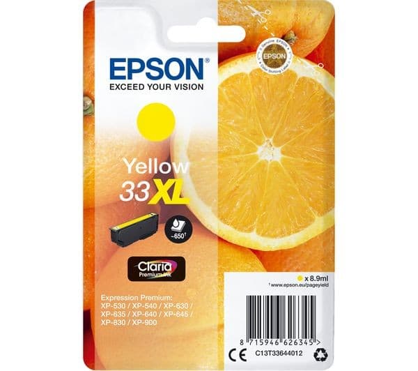 EPSON No. 33 Oranges XL Yellow Ink Cartridge - Image 1